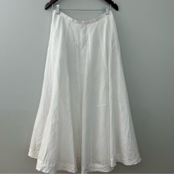 J. Jill Classic White Linen A-Line Skirt XS - Picture 2 of 12
